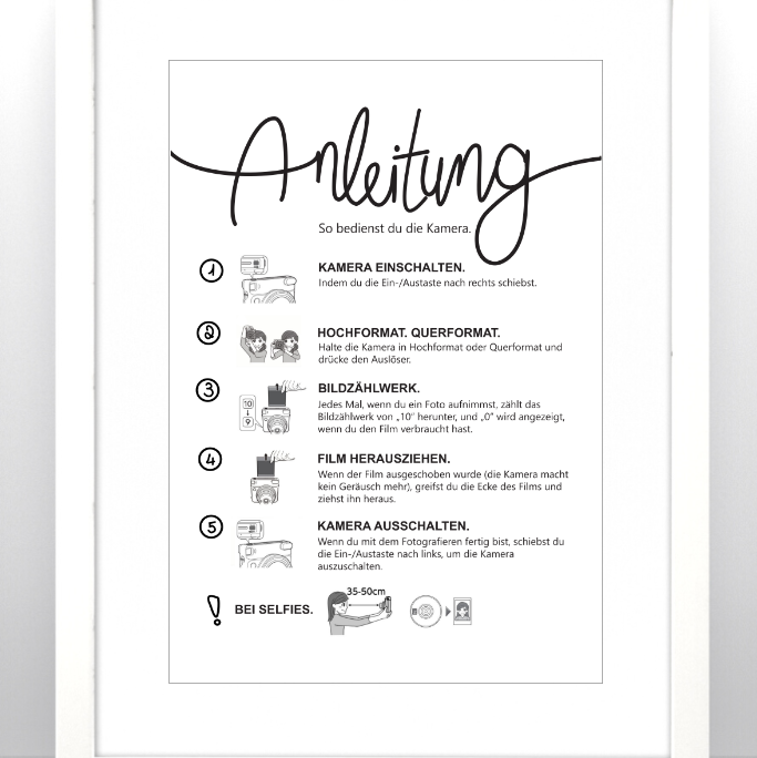 Anleitung ,,Gästebuch" Instax Mini 11 zartrosa I Download