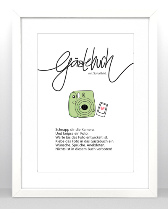 Anleitung ,,Gästebuch" Instax Mini 9 grün I Download